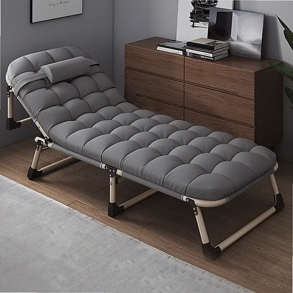 1Pc Ergonomic Folding Recliner Bed (With Mattress): Multi-Functional, Manually A