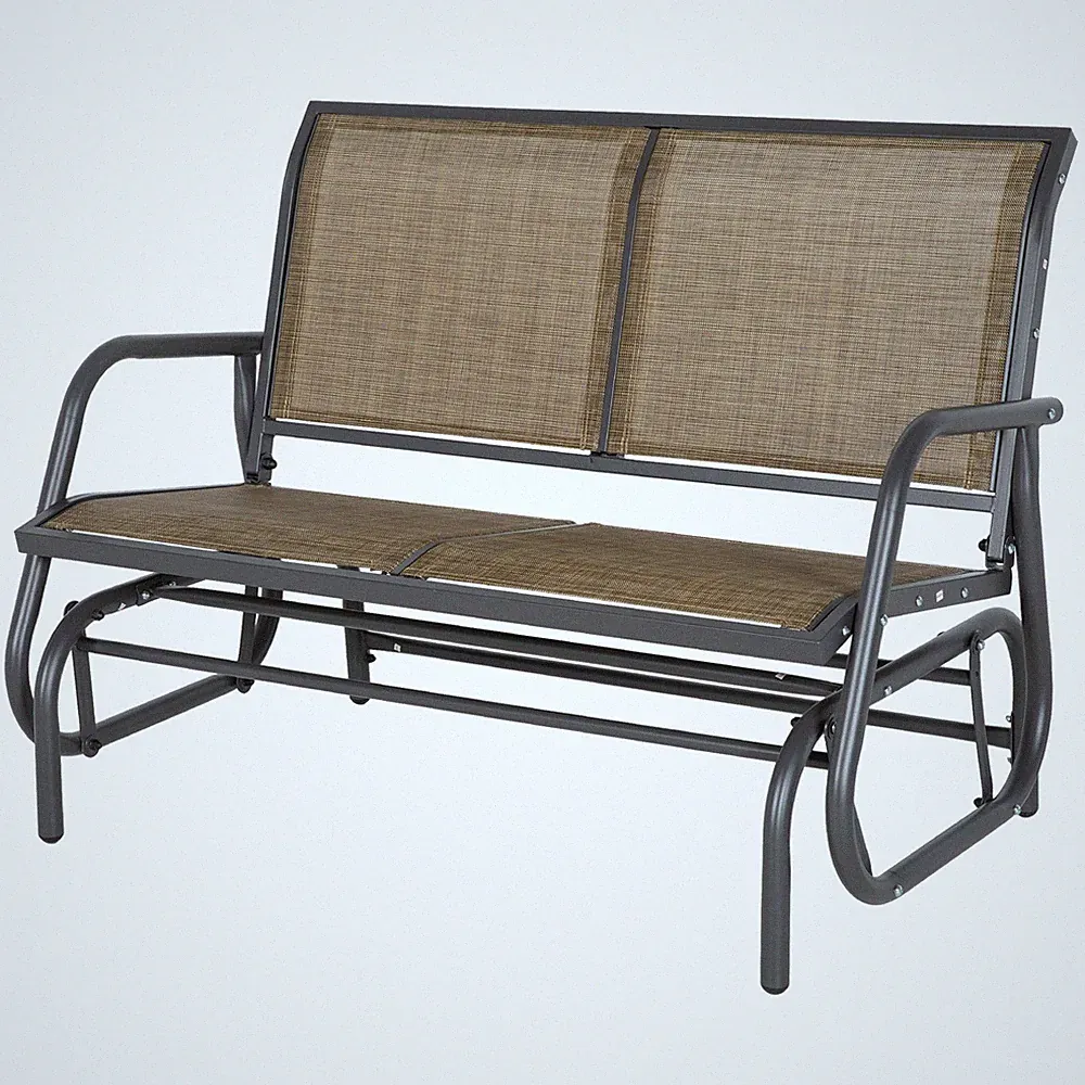 2-Person Outdoor Glider Bench Patio Double Swing Rocking Chair Porch Loveseat