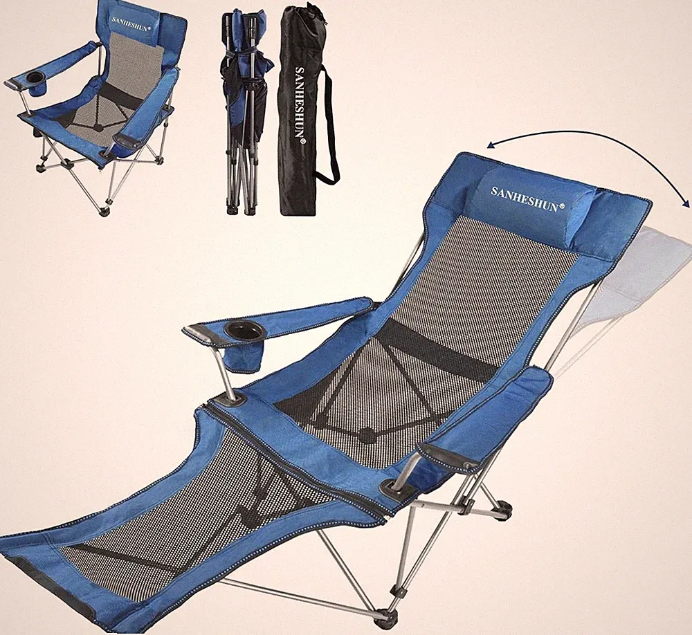 4-in-1 Portable Zero Gravity Chair Reclining Camping Chair with Padded Pillow