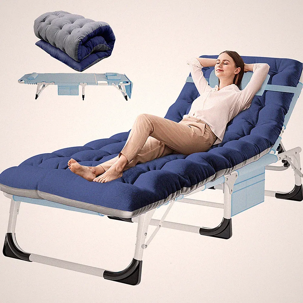 Chaise Lounge Outdoor Patio Folding Reclining Beach Pool Chair Lawn Sun Lounger
