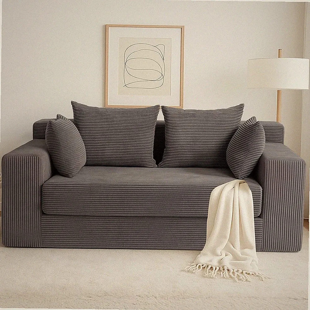 Convertible Sofa Bed 3 in 1 Loveseat Folding Couch Bed Foldable Boneless Couch &