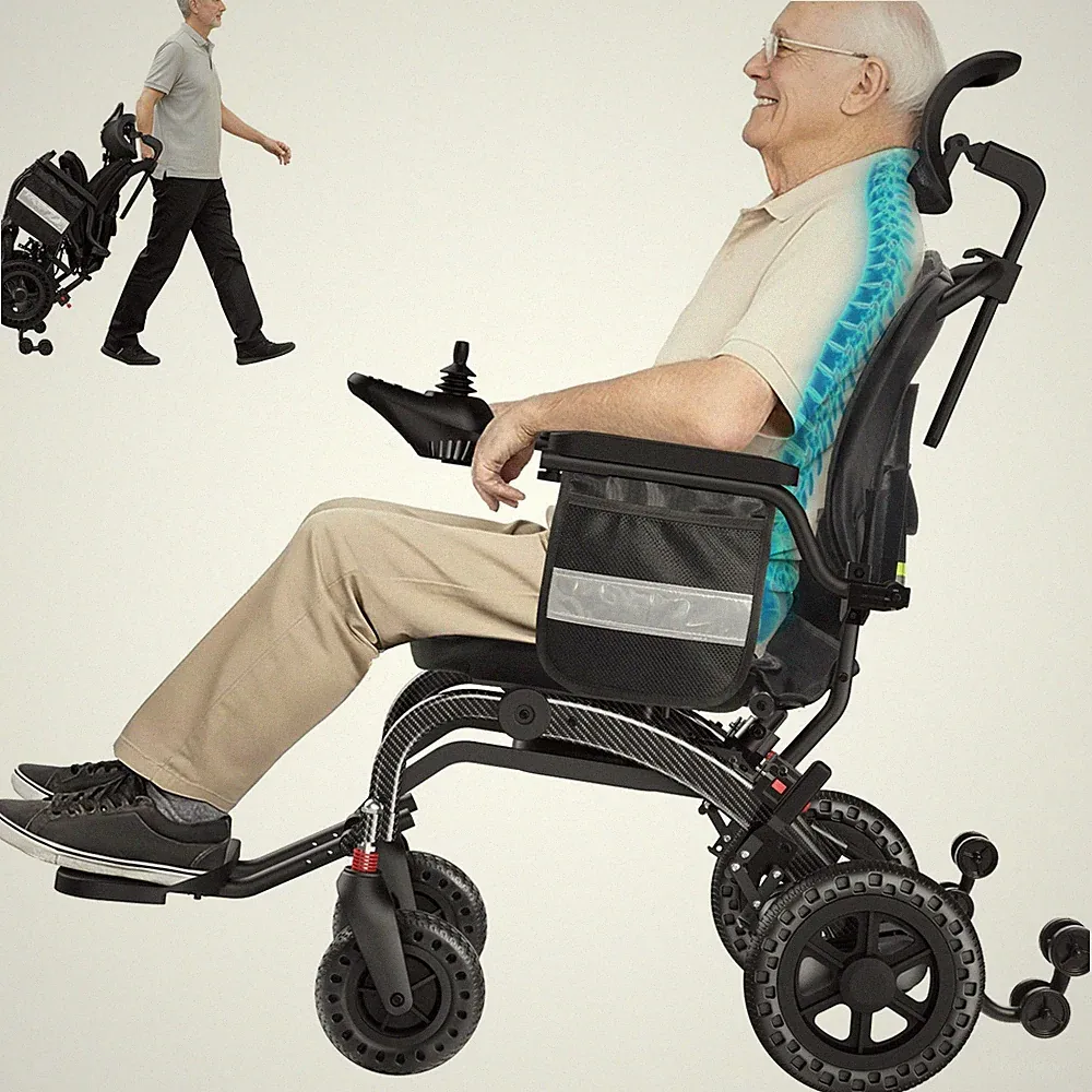 Ergonomic Electric Wheelchair - 35Lb Lightweight Electric Wheelchair, Black
