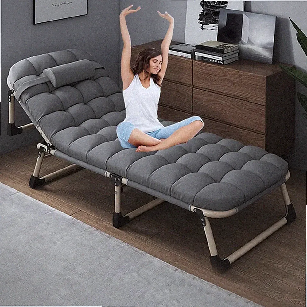 Folding Portable Bed | Adjustable Recliner Lounge Bed