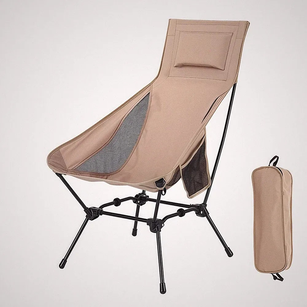 High Back Reclining Camping Chair for Adults – Oversized Portable Folding Cha...