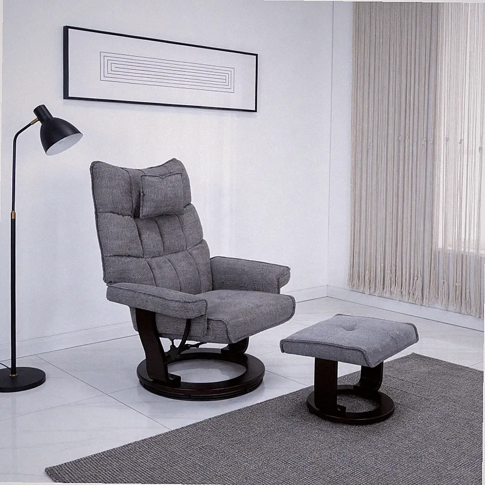 Massage Recliner with Ottoman Heated 360° Swivel Reclining Chair