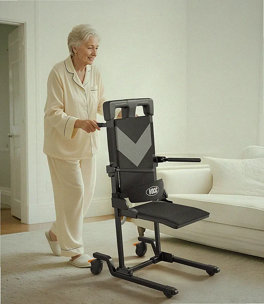 Portable Electric Chair Lift for Seniors, 350 LBS Capacity, 4-Wheel Mobility
