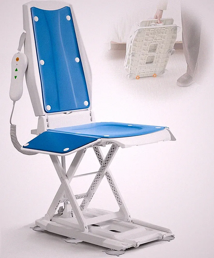 Portable Electric Chair Lift with Wheels, Supports 300 LBS, No Assembly Needed