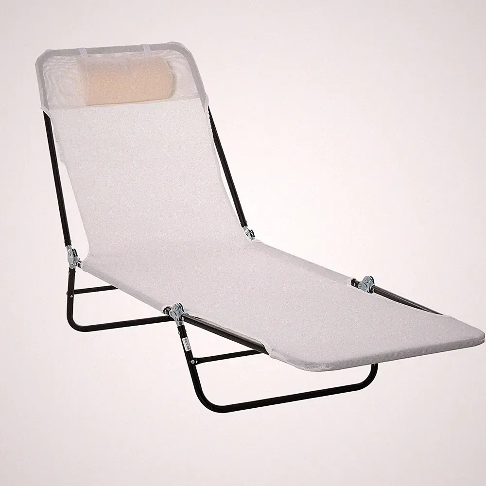 Portable Folding Recliner Chair 5-Angle Settings Breathable Mesh Seat