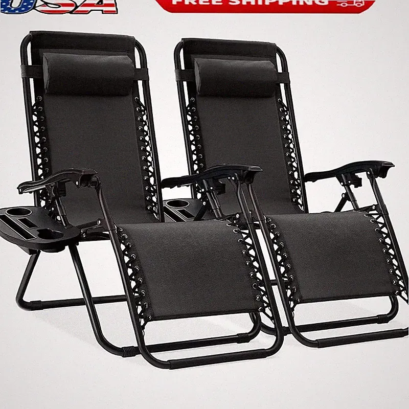 Portable Lockable Reclining Chair W/ Detachable Tray Cup & Phone Holders New