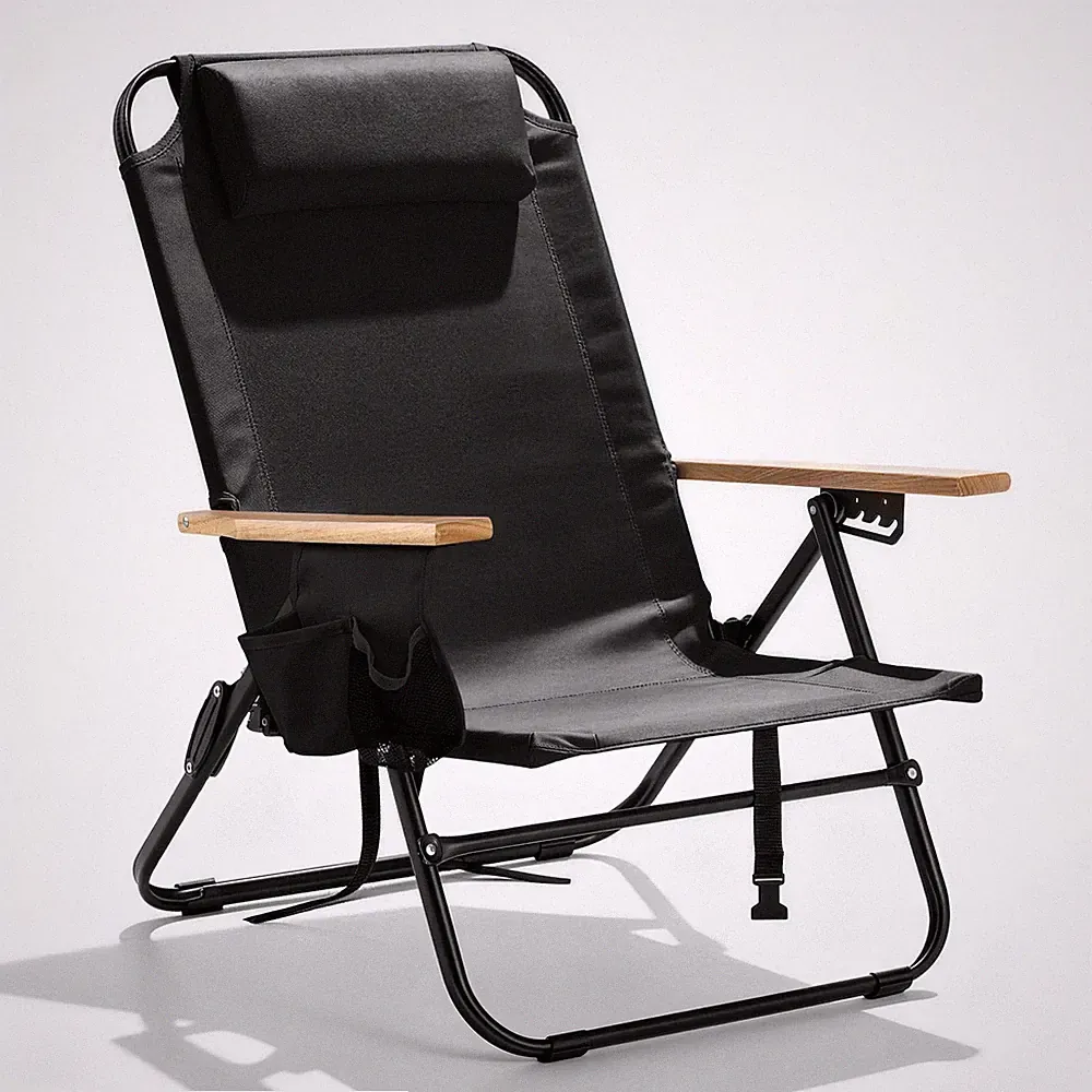 Premium Portable Camping Chair 5-Position Recliner Beach Folding Lightweight...