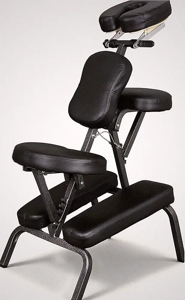 Pro Portable Massage Therapy Chair PU Leather Adjustable 250 Lbs Weight Black