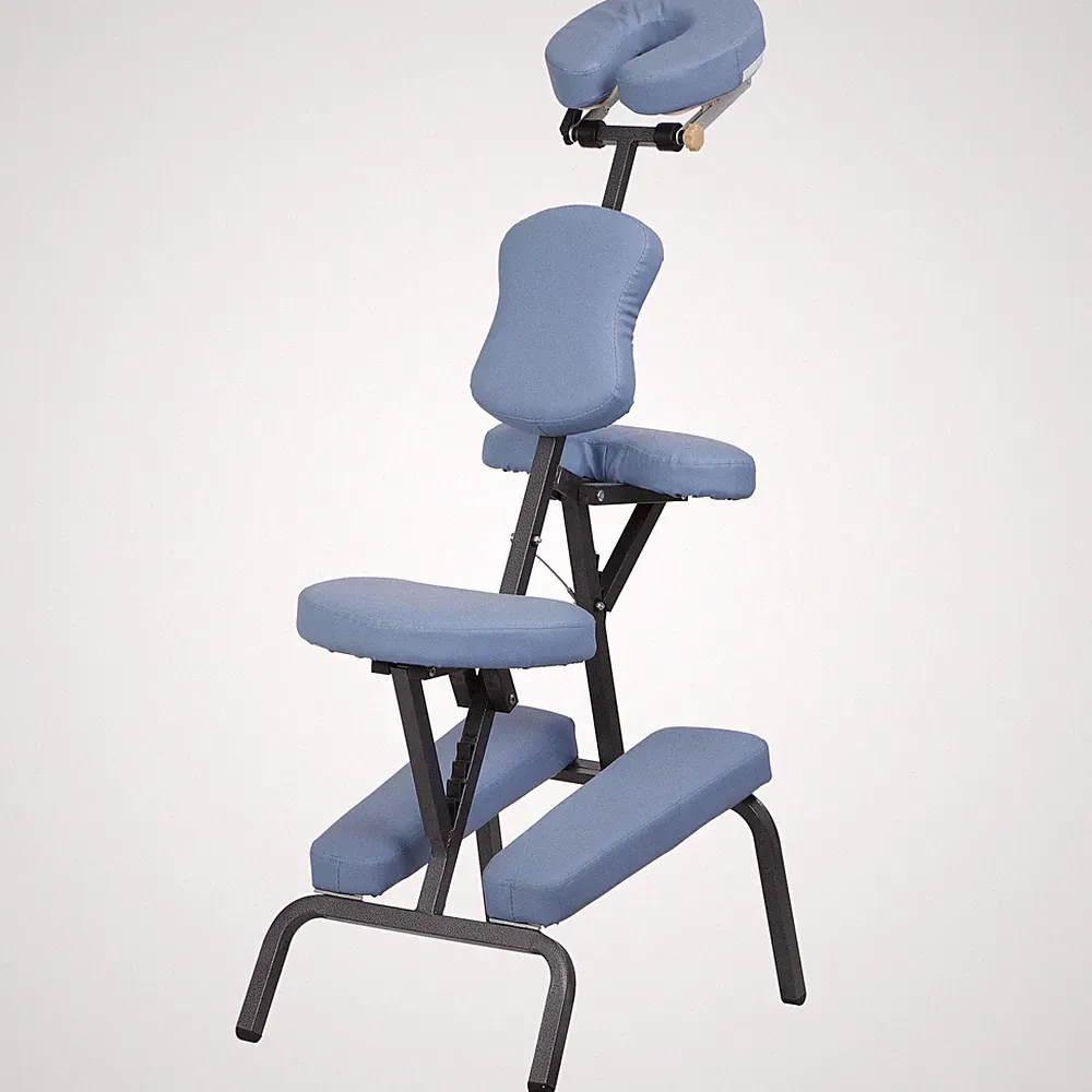 PU Leather Pad Travel Portable Folding Tattoo Spa Salon Massage Chair Blue