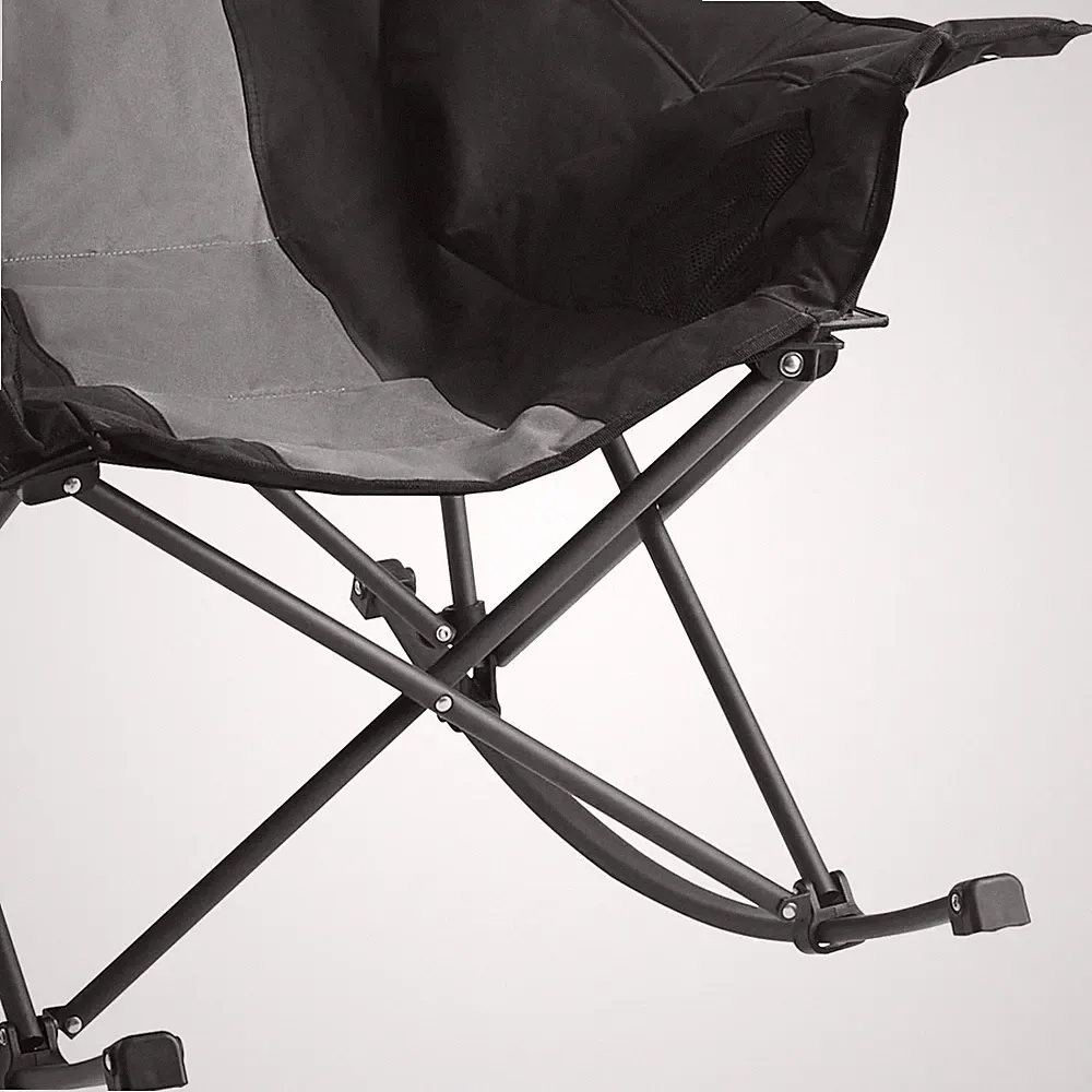 Rocking Camping Chair, Portable Folding Rocker, Heavy-Duty Lawn Chair Recliner w