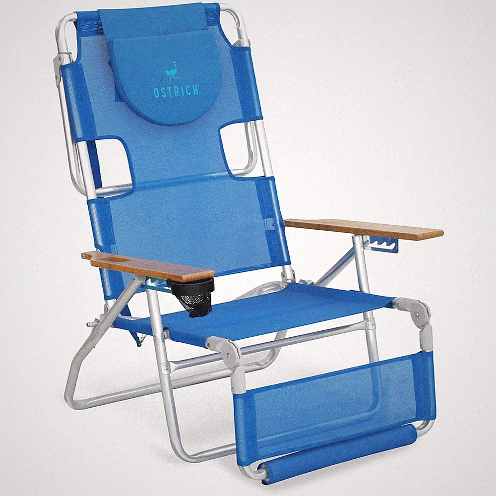 the Original 3N1 Lightweight Beach Reclining Lounge Chair with Footrest, Outd...