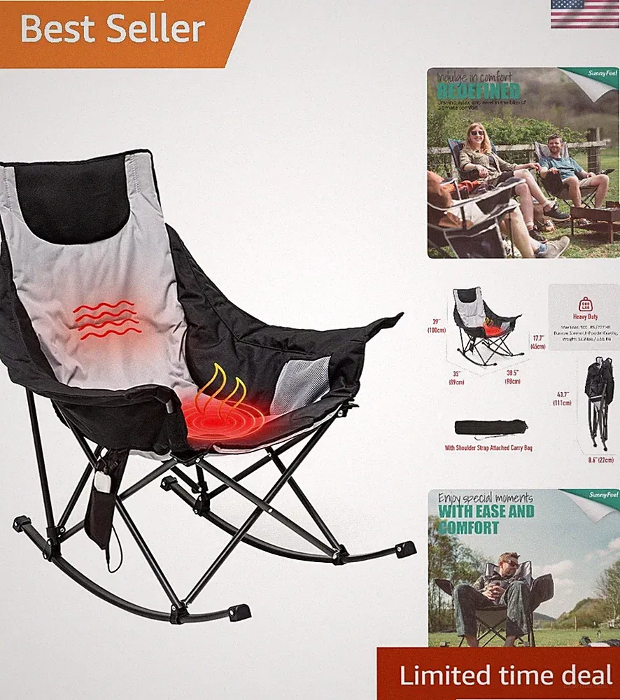 Ultimate Heated Camping Chair - Portable Rocking Recliner with Side Pockets
